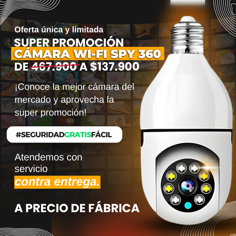 CAMARA WI-FI SPY 360 - Prueba Nuestro Producto en Tu Casa por 30 Días Gratis